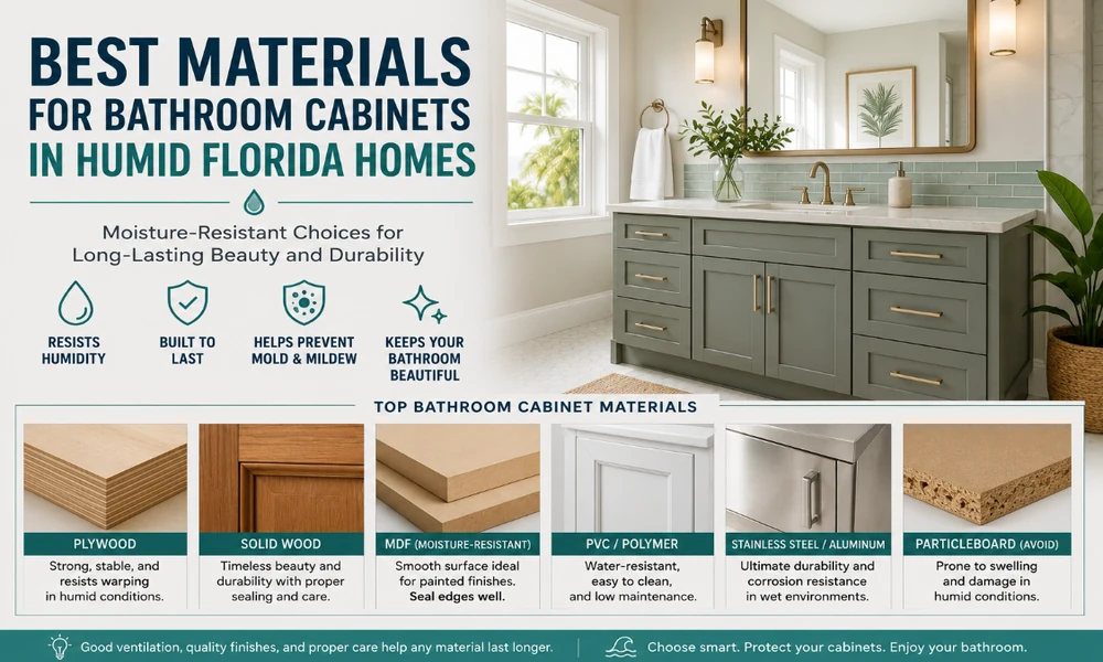 Best Materials for Bathroom Cabinets in Humid Florida Homes